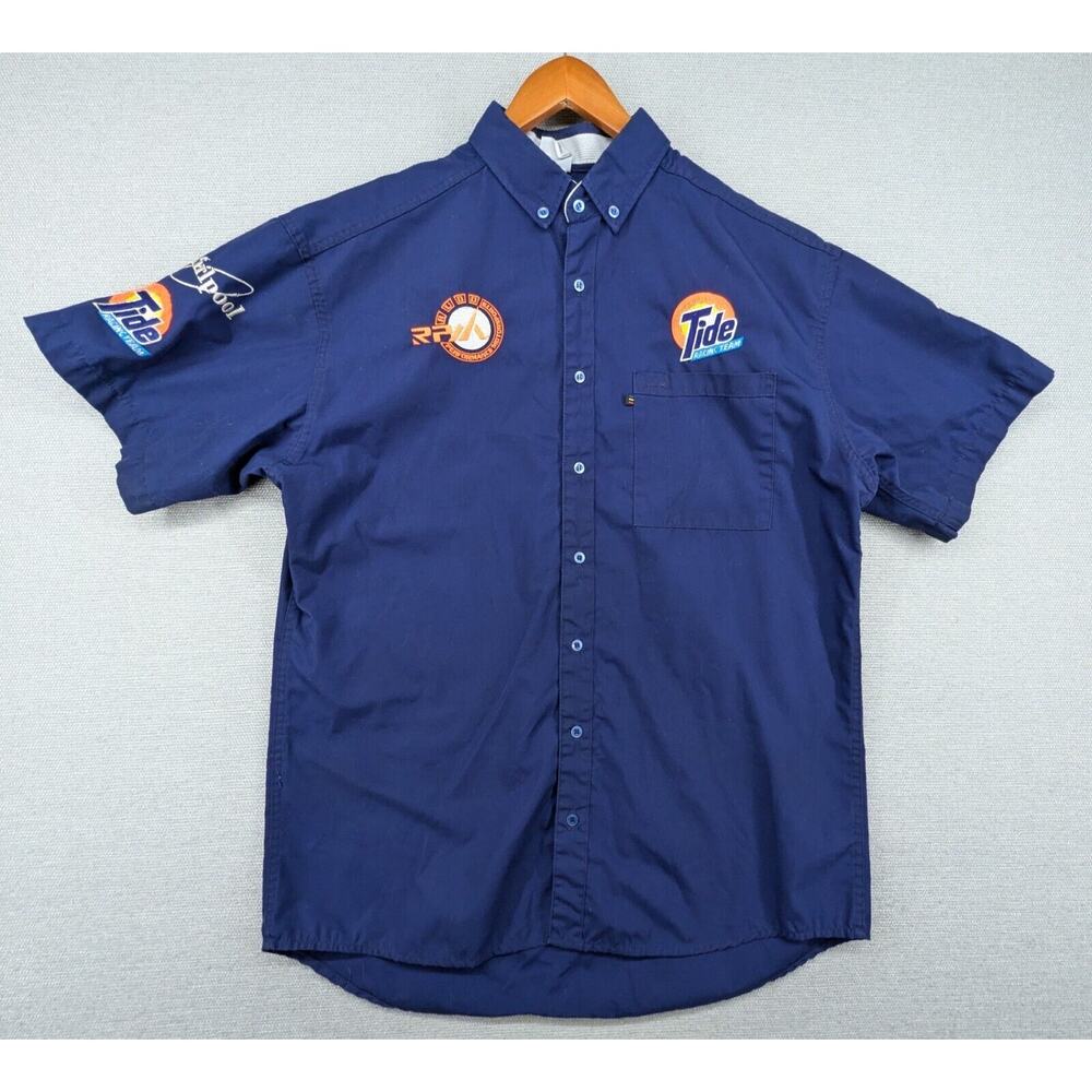 Vintage Ricky Rudd TIDE RACING TEAM Pit Crew Shirt Large Nascar Motorsports -D78